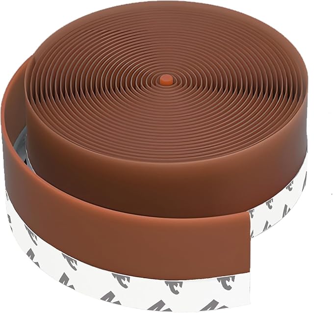 1.4in Brown Weather Stripping Door Seal – Heavy-Duty Silicone, Strong Adhesive by WigtdaWeatherStripping