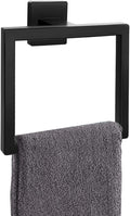 Matte Black Towel Ring, Square Hand Towel Holder, Towel Hanger, Bathroom by Kiakuoow