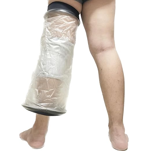 Knee Cast Shower Cover, Adult Knee Post Surgery Shower Sleeve, Waterproof Leg - Image 4