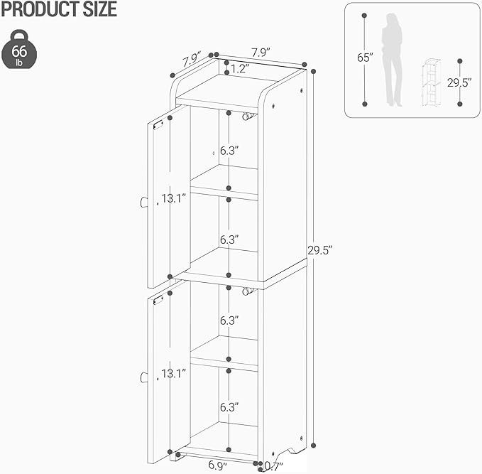 Bathroom Storage Cabinet, Corner Floor Cabinet - Image 2