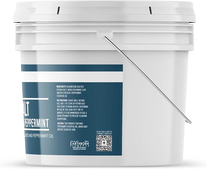 Earthborn Elements Spearmint & Peppermint Epsom Salt Foot Soak, 1 Gallon Bucket - Image 2