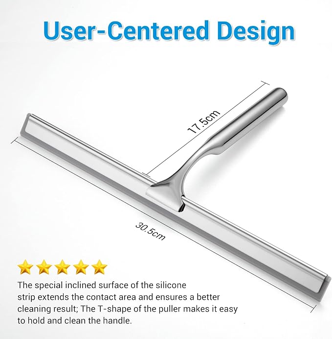 Shower Squeegee for Glass Doors, Window and Car Glass, All-Purpose Cleaning - Image 7