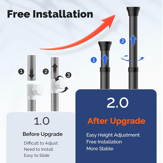 HAMITOR Corner Shower Caddy Tension Pole: Quick Installation 4-Tier Rustproof - Image 3