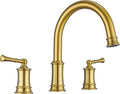 Brushed Gold Roman Tub Faucet, Antique Bathtub Faucet Set 3 Hole, High Flow by HANGORO