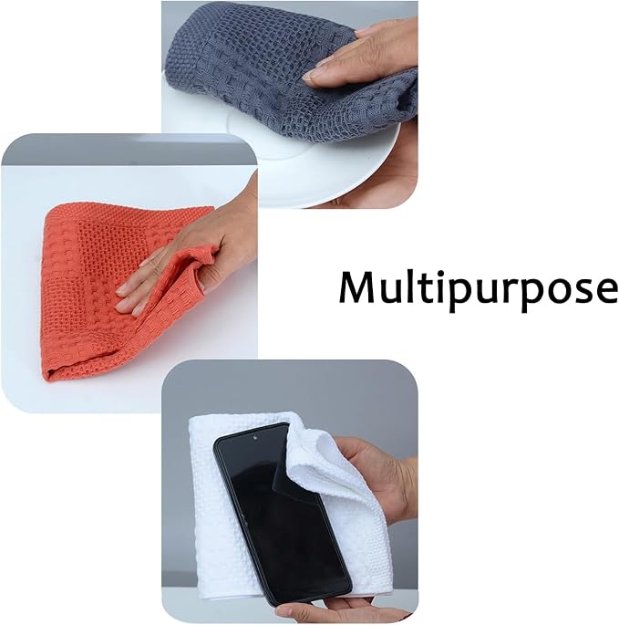 Waffle Weave Cotton Washing Cloth Ultra Soft and Absorbent Washcloths - Image 5