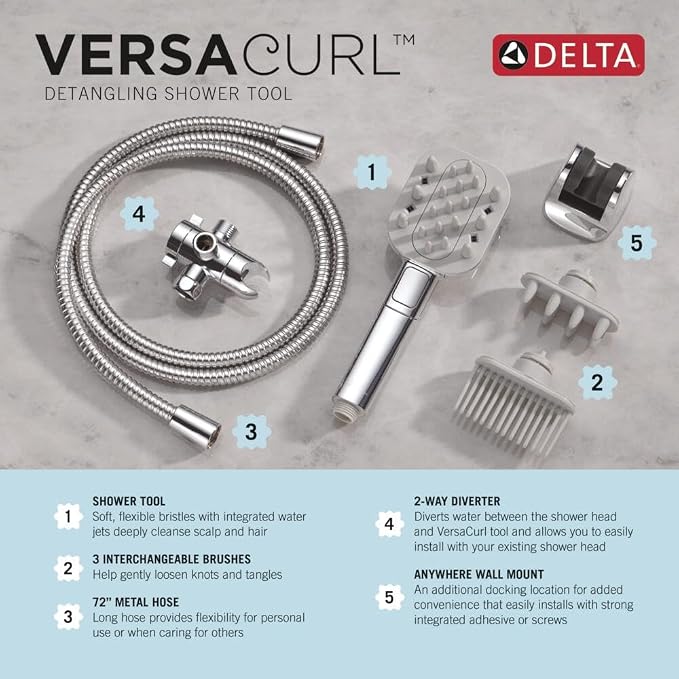 Delta VersaCurl Detangling Handheld Shower Head Tool - Image 6