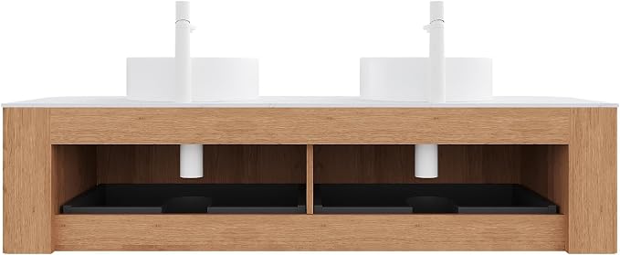 60" Bathroom Vanity with Double Sink, Floating Bathroom Vanities with - Image 6