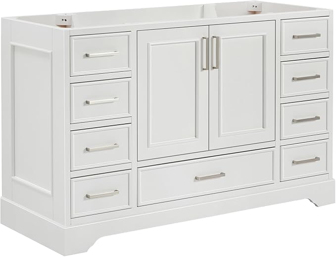 ARIEL Stafford 54" White Bathroom Vanity Base Cabinet, Single Sink Configuration - Image 4