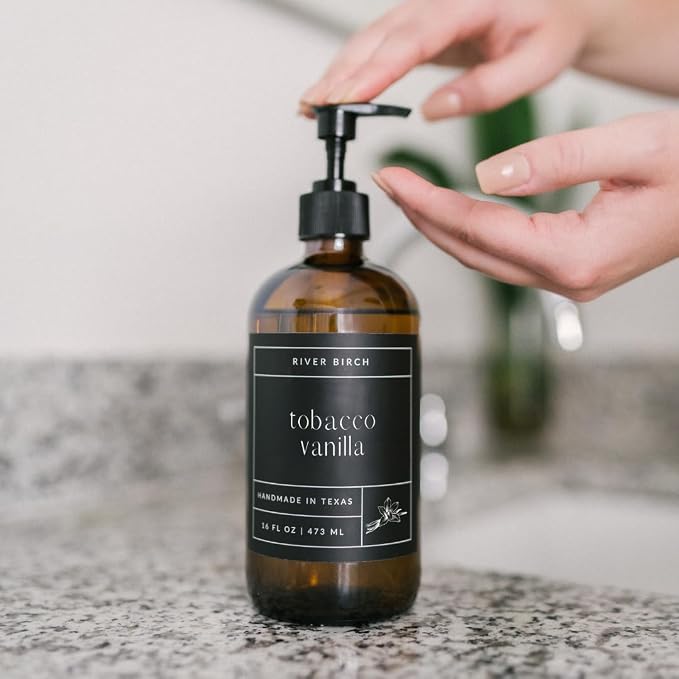 River Birch Tobacco Vanilla Scented Natural Hand Soap - Image 3