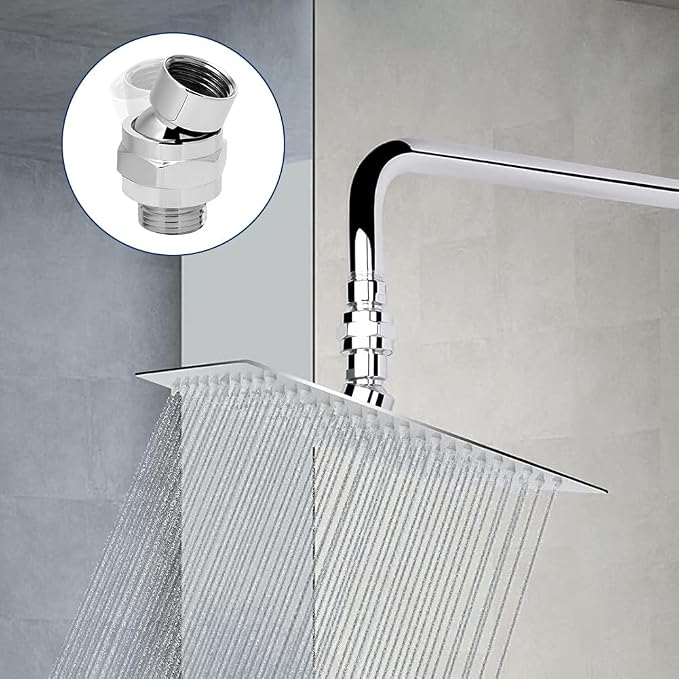 EMVANV Shower Head Swivel Ball Adapter, All Metal Adjustable Shower Arm - Image 5