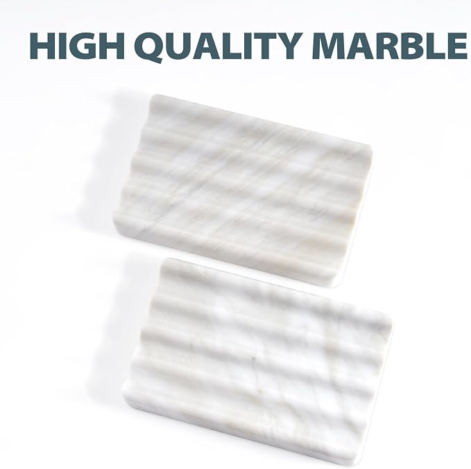 Soap Holder, Marble Soap Dish for Shower, Bar Soaps Holder - Image 4