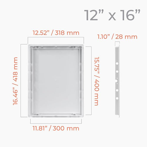 12x16 Inch White Access Panel – ABS Plastic Rectangular Wall & Ceiling Access - Image 2