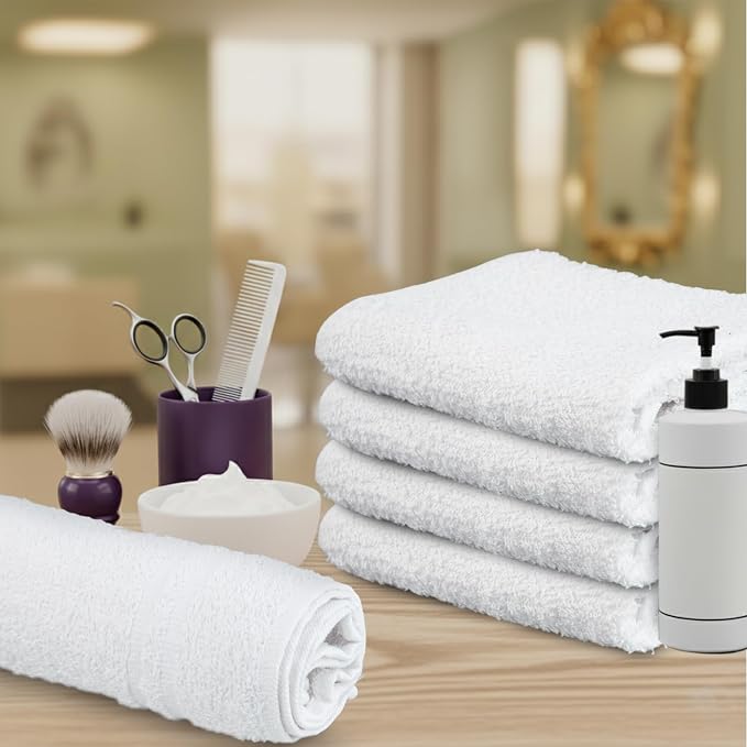 24 Pack White Hand Towels 100% Cotton Spa Towel – 16x27 inches Highly - Image 4