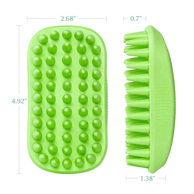 Dog Bath Brush, Pet Silicone Shampoo Brush, Rubber Shower Wash Curry Brush - Image 7