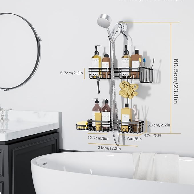 KEGII Shower Caddy Hanging for Handheld Showerheads, Rustproof Hanging Shower - Image 7