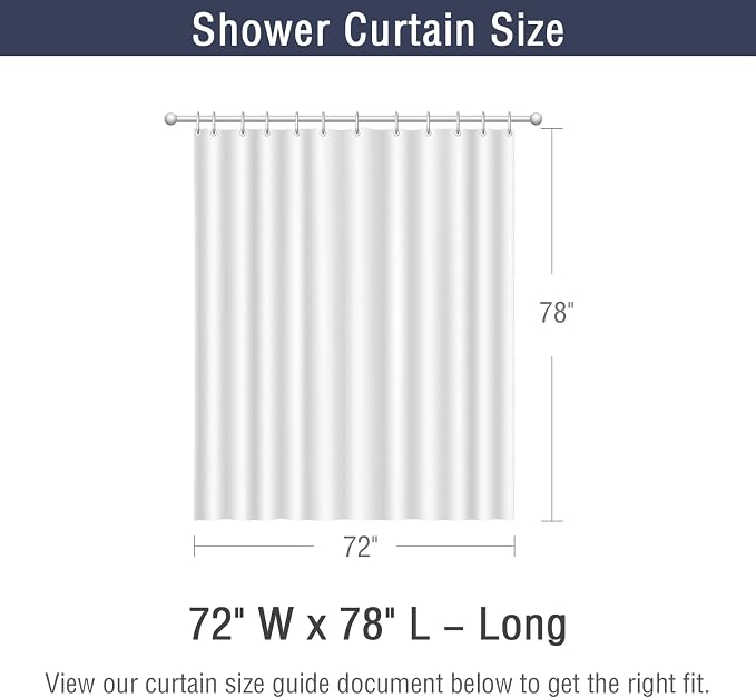 Gibelle Long Shower Curtain 72 x 78, Tall 3D Embossed Textured White Fabric - Image 7