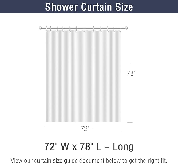 Gibelle Long Shower Curtain 72 x 78, Tall Grey Ombre Shower Curtain - Image 7