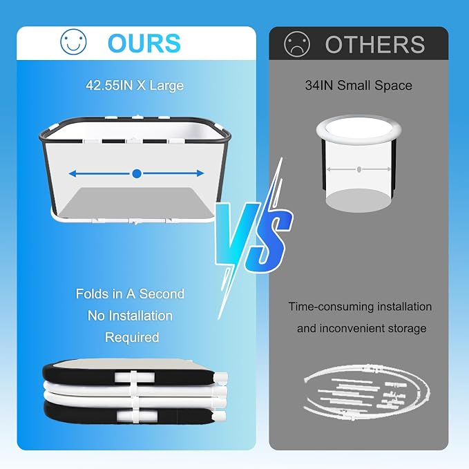 Smartmak Ice Bath Tub with Cover, Portable XL Large Cold Plunge Tub - Image 4