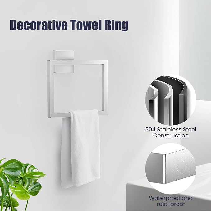 Bathroom Hardware Accessories Set: 10-Pieces Bath Towel Bar Set, Towel Racks - Image 3