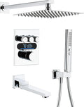 Lefton Shower System in Fahrenheit Display, 10” Overhead Shower Head by LeftonSanitary