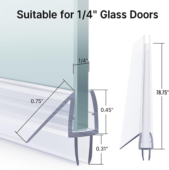 AmazerBath Shower Door Bottom Seal 39 inch - Image 2