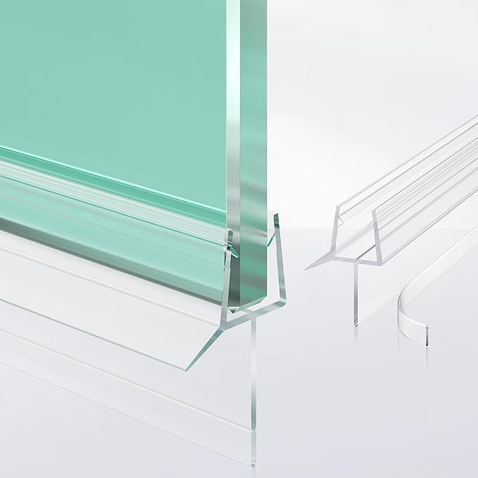 2-Pack Frameless Shower Door Bottom Seal Clear Glass Seal Strip Shower Door by AquivaCoast