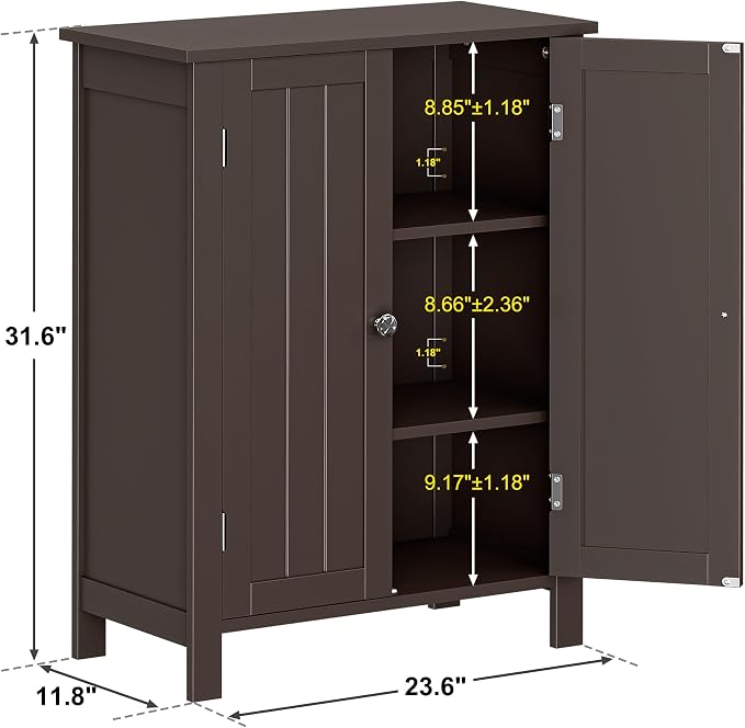 SUPER DEAL Modern Bathroom Floor Storage Cabinet - Image 3