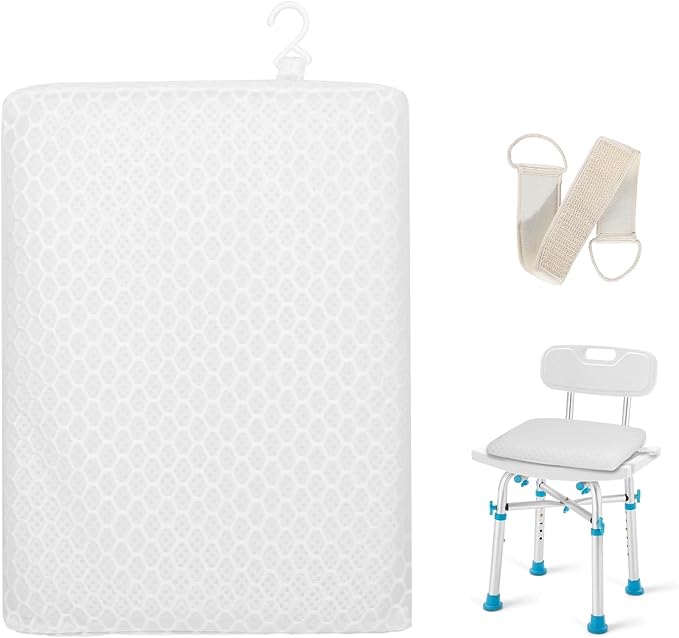 Anycosy Shower Seat Cushion for Transfer Benches, Slip-Resistant 3D Foam Mesh by Anycosy
