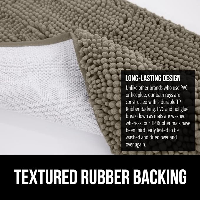 GORILLA GRIP Bathroom Rug Sets, Soft Chenille 2 Piece Area Rugs Set, Toilet - Image 6