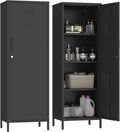 Locker Cabinet, 59.06" H Black Metal Locker Storage Cabinet by Steehoom