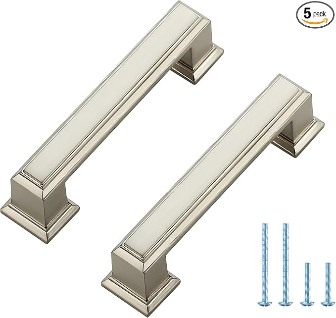Ravinte Hardware 5 Pack Brushed Nickel Cabinet Pulls, 3 Inch Hole Center Zinc by RavinteHardware