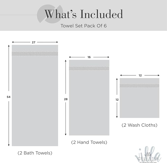 100% Combed Cotton Bathroom Towel Set of 6- 2 Bath Towels, 2 Hand Towels - Image 5
