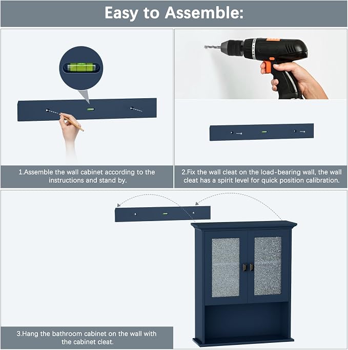 Bathroom Cabinet Wall Mount, Medicine Cabinet Over Toilet Storage Cabinet - Image 9
