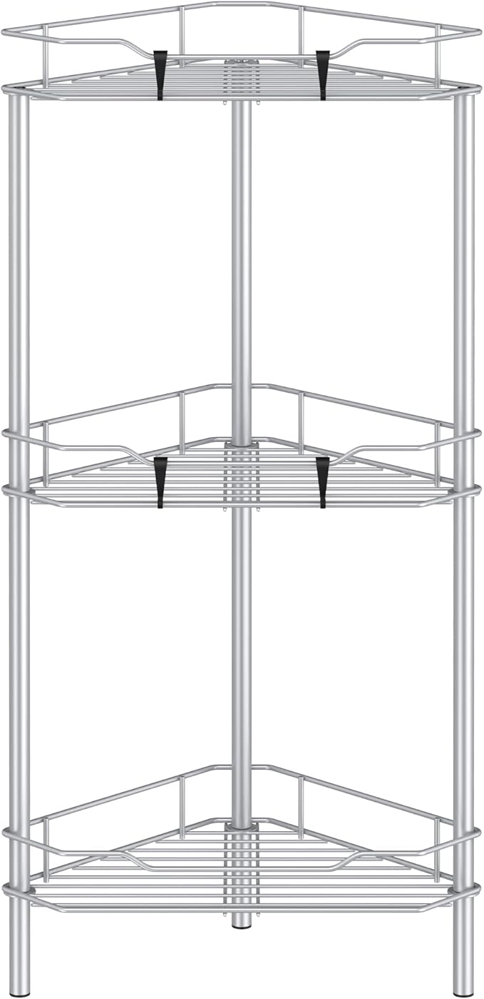 3 Tier Floor Standing Corner Shower Caddy Organizer Shelf by HuggieGems