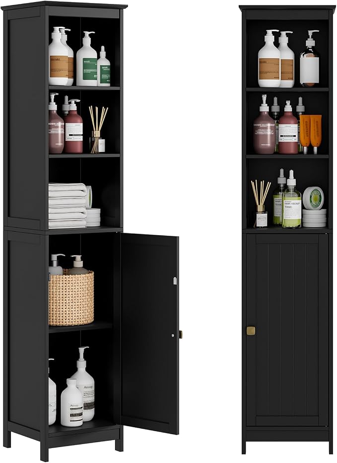 RRX Tall Bathroom Storage Cabinet, Slim Bathroom Cabinet by RRXHome