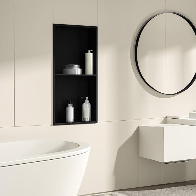 SaniteModar Shower Niche, Stainless Steel Shower Niche 12" X 24" No Tile Needed - Image 2
