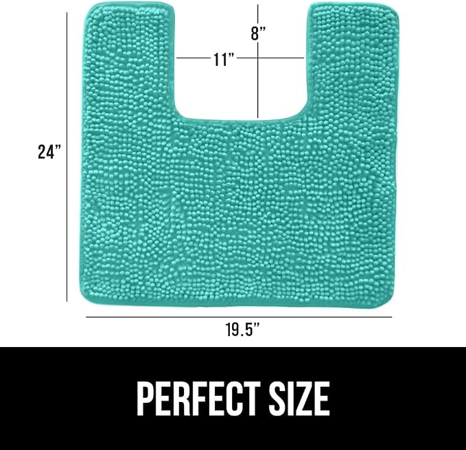 GORILLA GRIP Plush Absorbent Shaggy Chenille Bath Rug Mat - Image 2