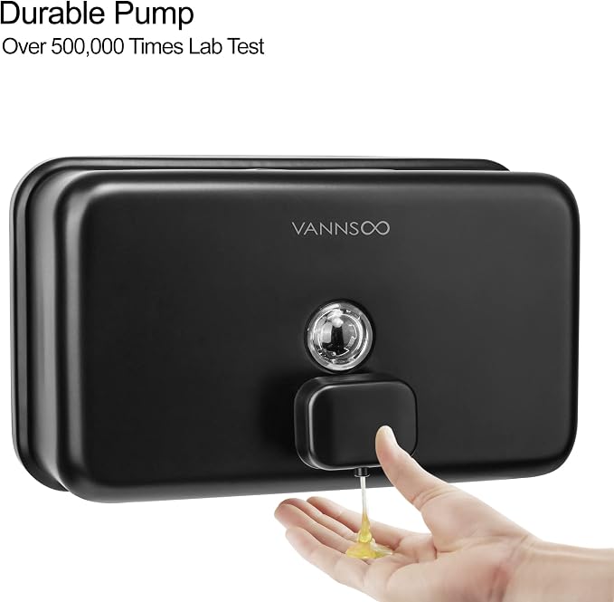 Wall Mounted Hand Soap Dispenser Bathroom, 1200ml 40oz Commercial Stainless - Image 3