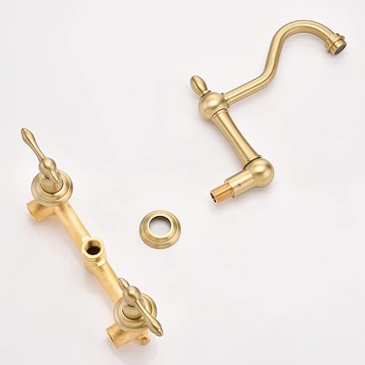 sumerain Vintage Wall Mount Tub Faucet, 8 Inches Center 3 Hole Bathtub Filler - Image 8