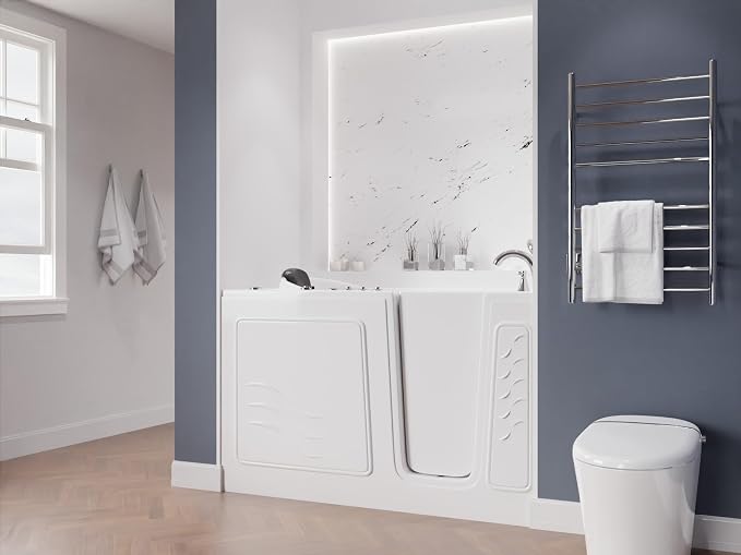 ANZZI Walk-in Tub 30" x 60" Whirlpool & Air Massage Acrylic Right Drain Quick - Image 4
