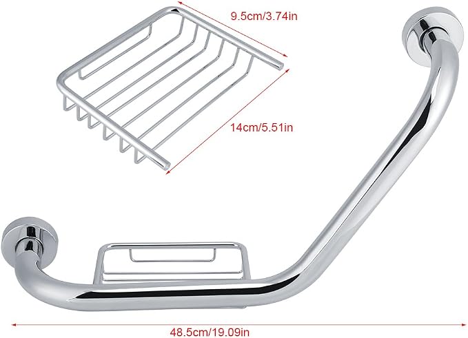 Stainless Steel Bathtub Arm Safety Handle, Shower Grab Bar - Image 9