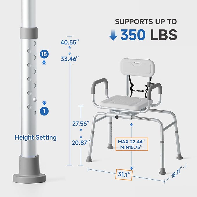 Sliding Shower Chair Tub Transfer Bench - Image 4