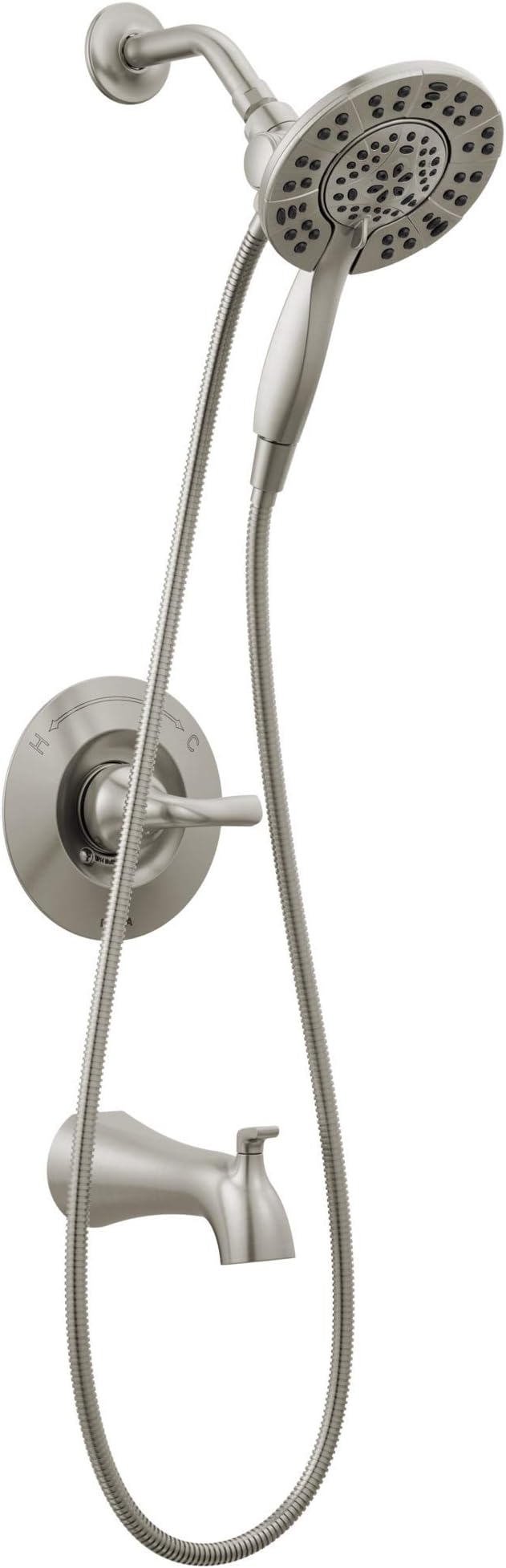 Delta Arvo 14 Series Brushed Nickel Bathtub Shower Faucet Set by DeltaFaucet