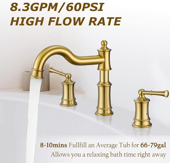 Roman Bathtub Faucet Deck Mount Tub Faucet - Image 3