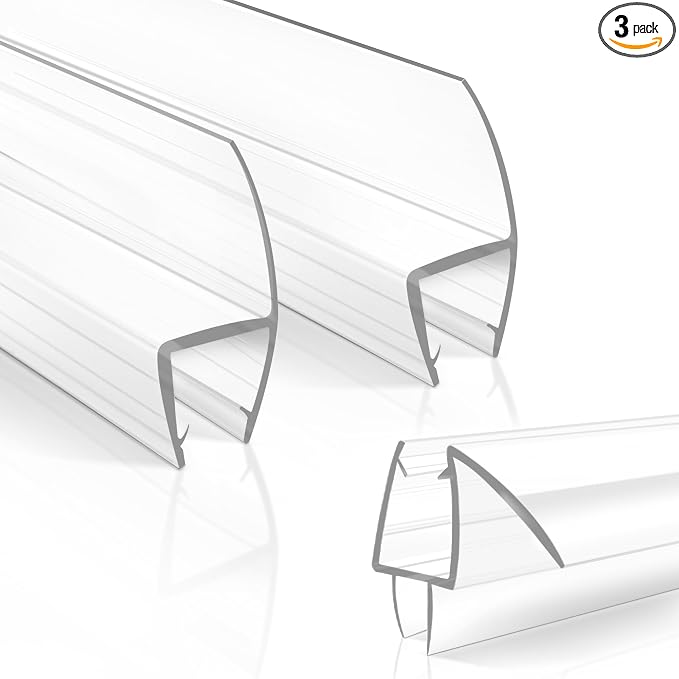 3 Pack Frameless Shower Door Bottom&Side Seal, Stop Water Leaks Bind Doors by SHOWERBATHTUBDOORSDEVELOPER