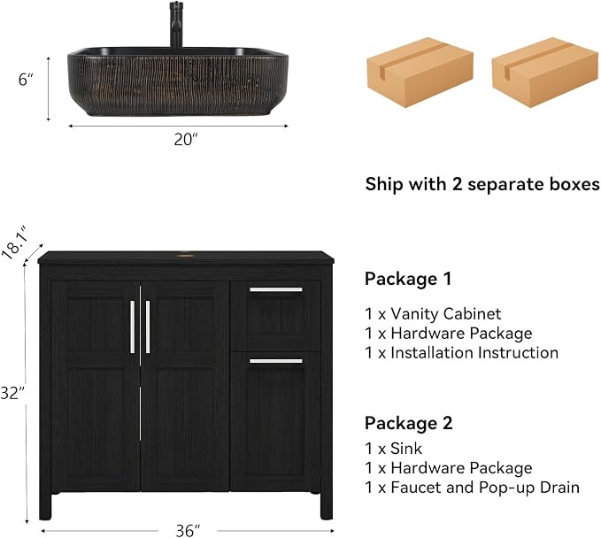 YOURLITE 36" Bathroom Vanity - Image 3