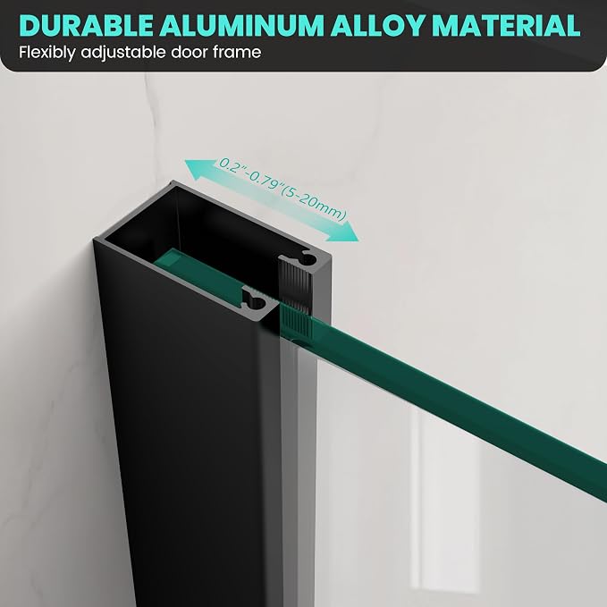 30" W x 62" H Frameless Bathtub Shower Door Bathtub Glass Panel Half Shower - Image 2