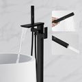RUMOSE Matte Black Bathtub Filler Freestanding Tub Filler Floor Mount Tub by RUMOSE