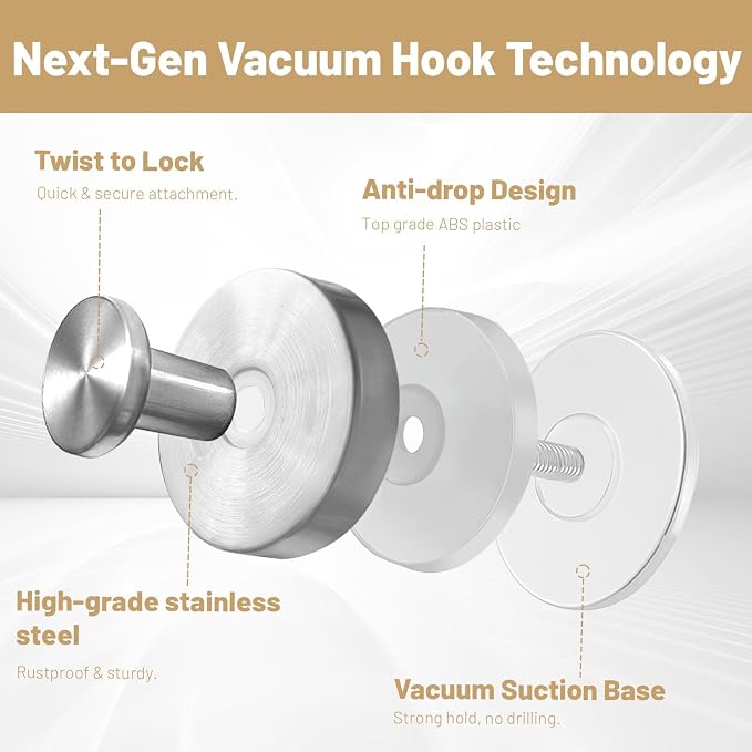 4Pcs New Model No-Drill Suction Cup Hooks - Image 7