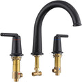 Bathtub Faucet Set 3 Hole, Widespread Deck Mount Tub Faucet by Wintap